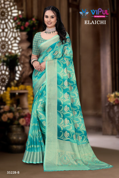 Elaichi 35228 Vipul Brasso Sarees Exporter Ahmedabad