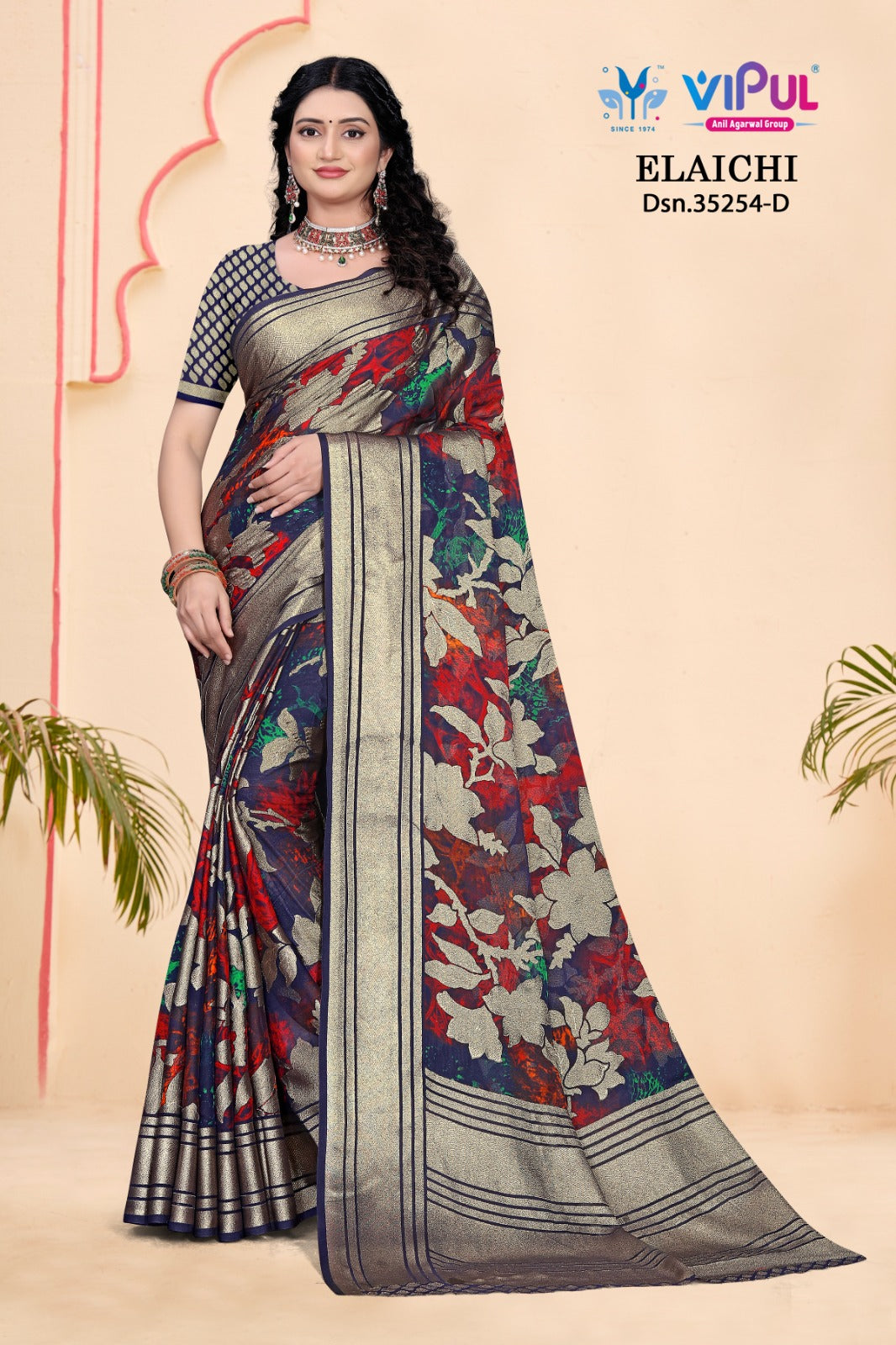 Elaichi 35254 Vipul Brasso Sarees Wholesale Rate