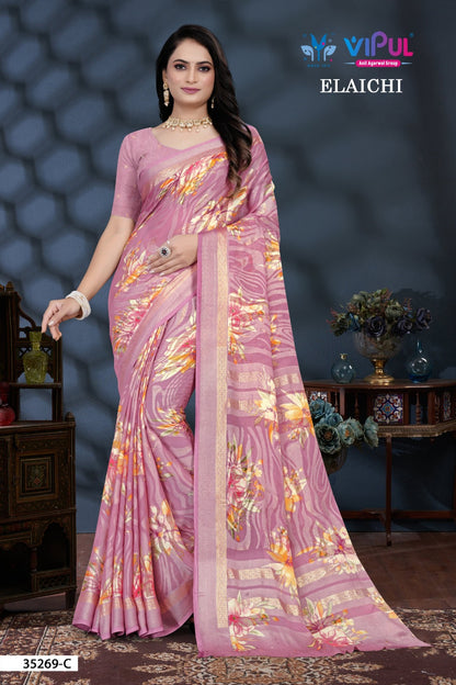 Elaichi 35269 Vipul Brasso Sarees Exporter India