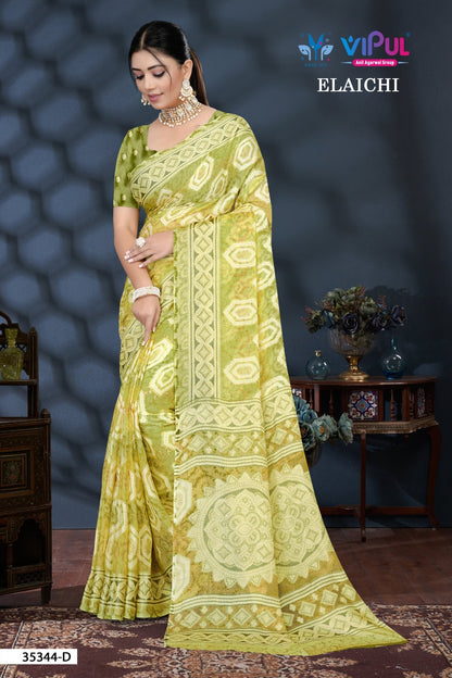Elaichi 35344 Vipul Brasso Sarees Exporter Ahmedabad