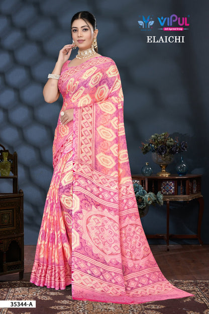 Elaichi 35344 Vipul Brasso Sarees Exporter Ahmedabad