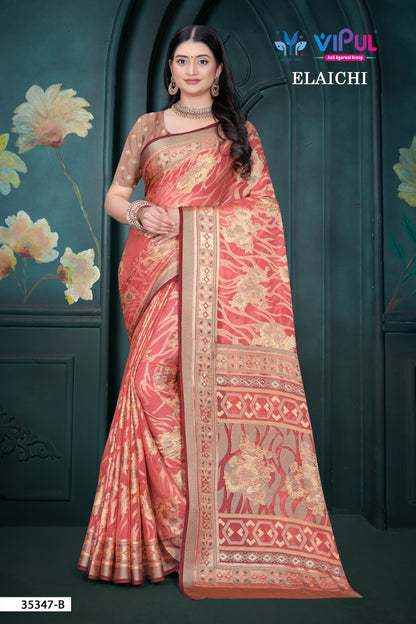 Elaichi 35347 Vipul Brasso Sarees Wholesale Rate
