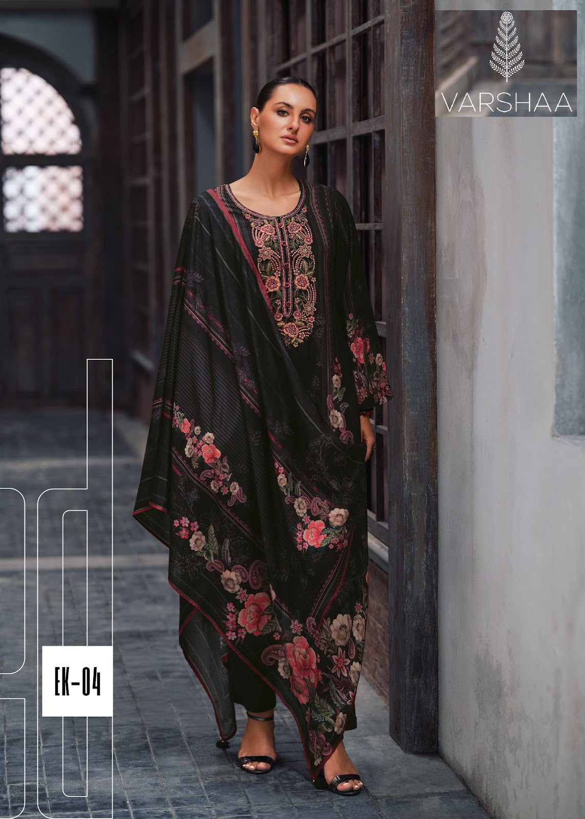 Elaki Varshaa Satin Pant Style Suits Wholesale Price