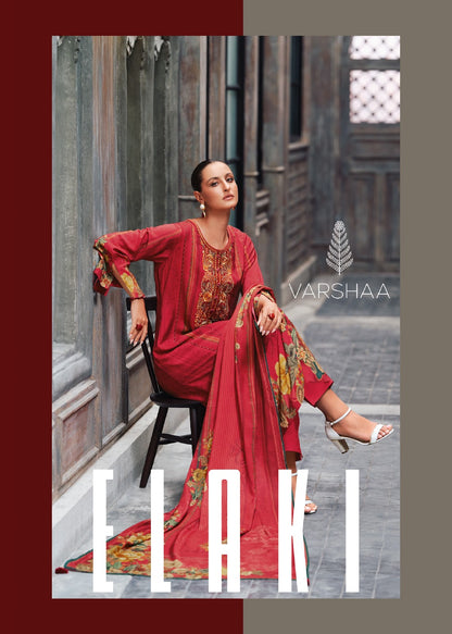 Elaki Varshaa Satin Pant Style Suits Wholesale Price