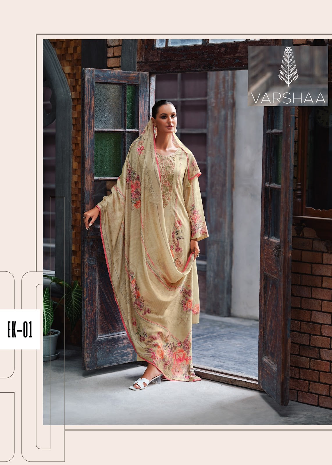 Elaki Varshaa Satin Pant Style Suits Wholesale Price