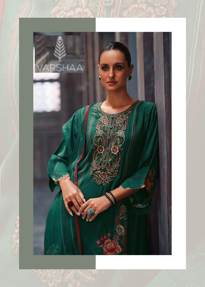 Elaki Varshaa Satin Pant Style Suits Wholesale Price
