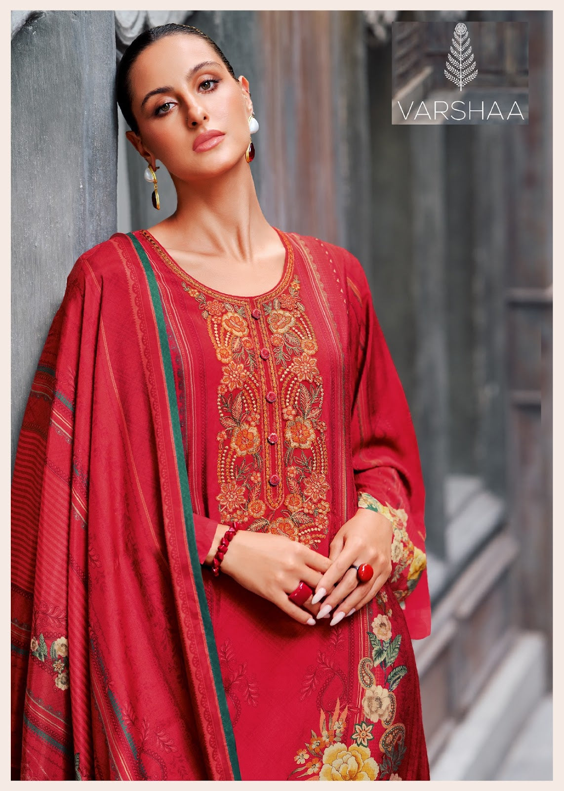 Elaki Varshaa Satin Pant Style Suits Wholesale Price