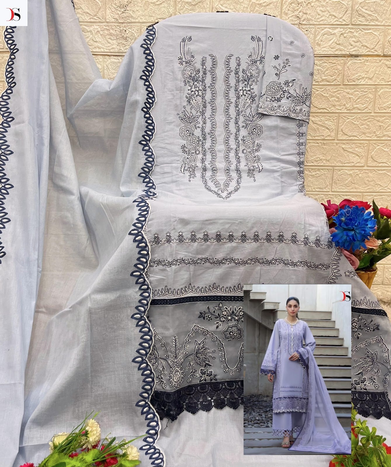 Elan 3 Deepsy Cotton Pakistani Patch Work Suits Exporter Gujarat
