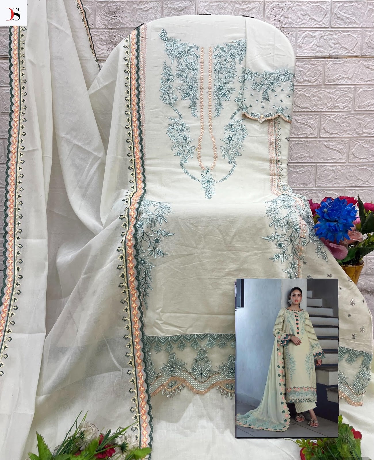 Elan 3 Deepsy Cotton Pakistani Patch Work Suits Exporter Gujarat