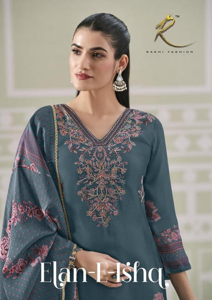 Elan E Ishq 55718 Rakhi Fashion Bemberg Silk Pant Style Suits Manufacturer Ahmedabad