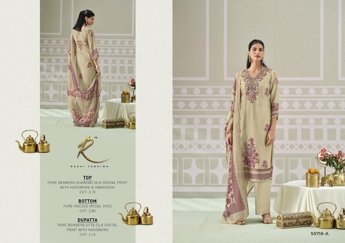 Elan E Ishq 55718 Rakhi Fashion Bemberg Silk Pant Style Suits Manufacturer Ahmedabad