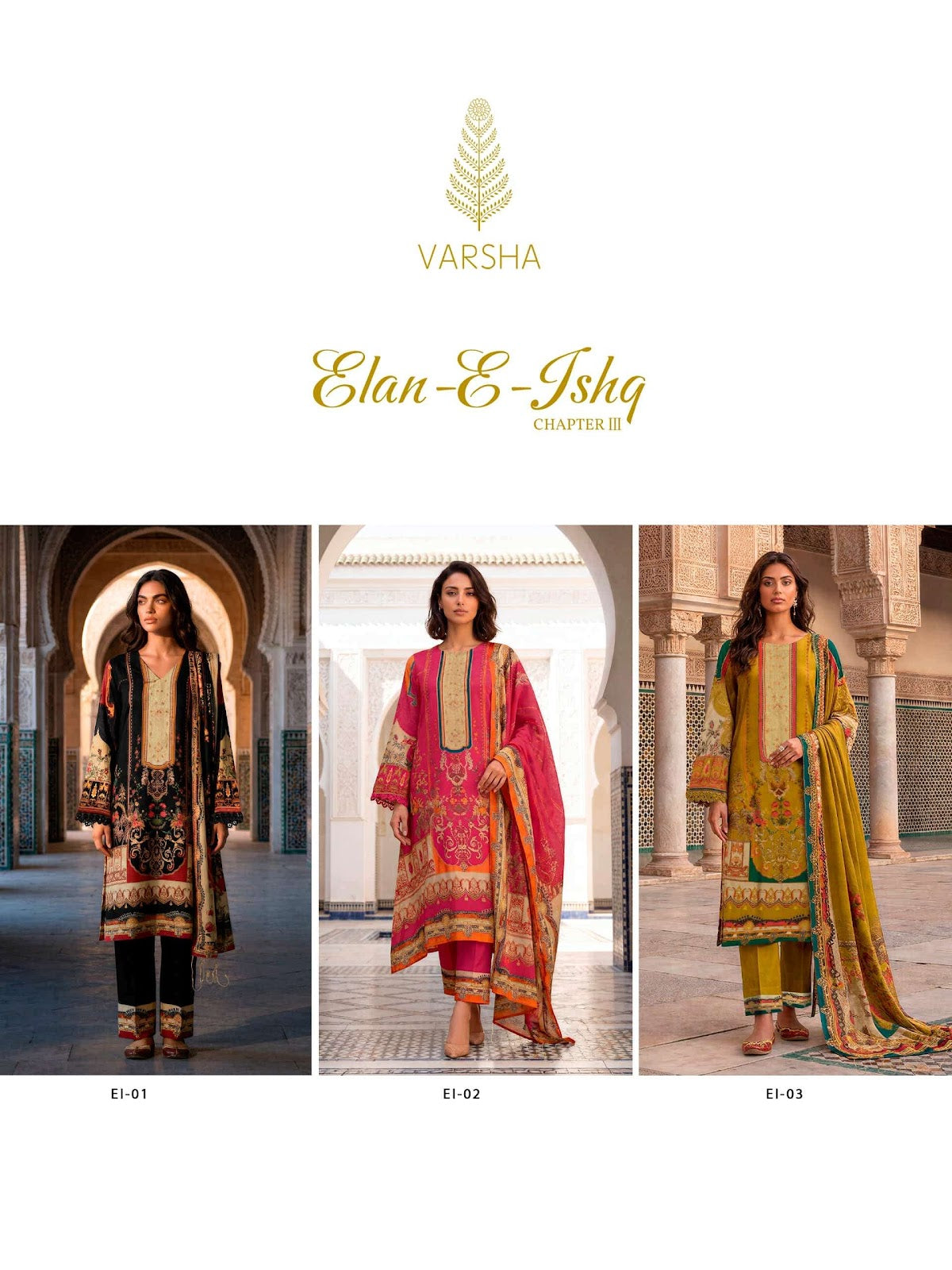 Elan E Ishq Chapter 3 Varshaa Viscose Muslin Pakistani Salwar Suits Wholesaler