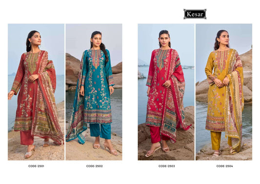 Elan Kesar Viscose Muslin Karachi Salwar Suits Exporter Ahmedabad