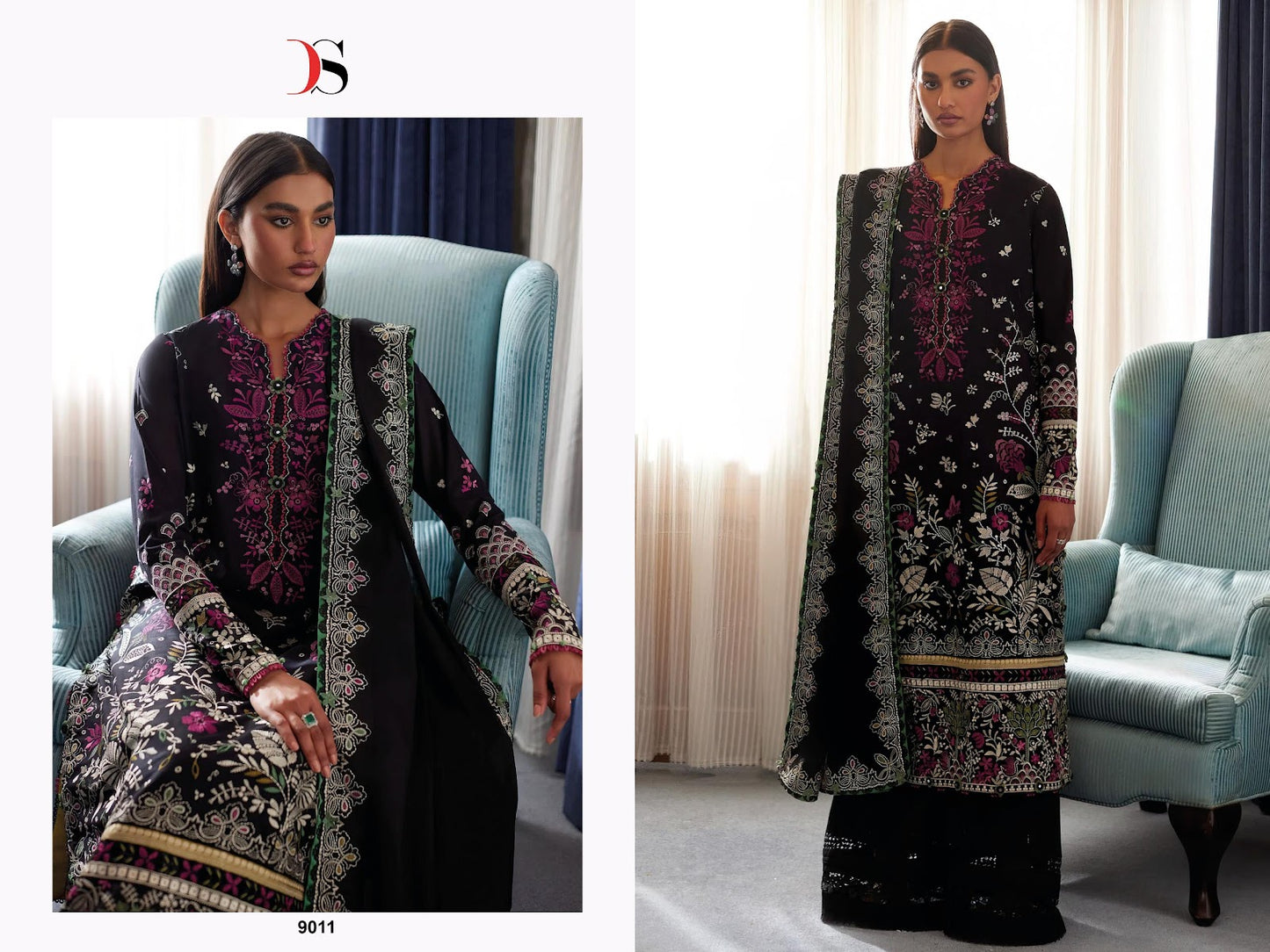 Elan Lawn 25 Deepsy Cotton Pakistani Patch Work Suits Manufacturer Gujarat
