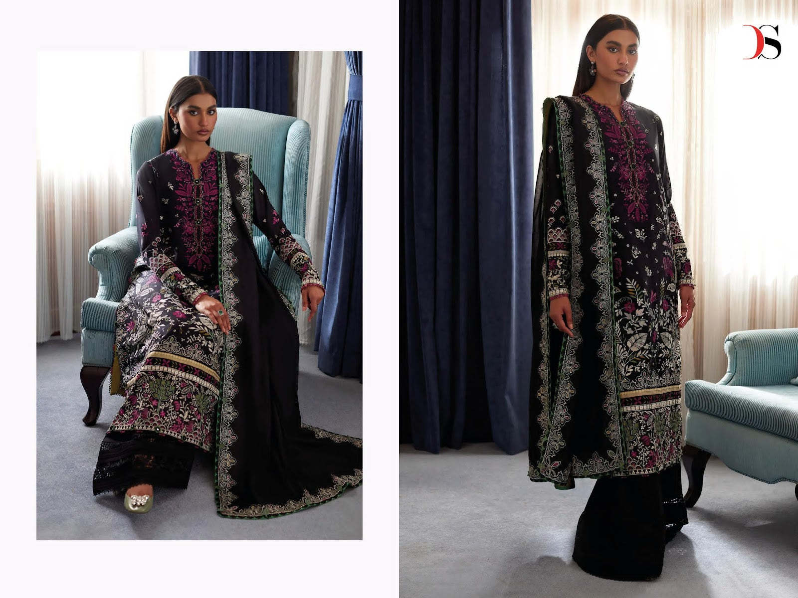 Elan Lawn 25 Deepsy Cotton Pakistani Patch Work Suits Manufacturer Gujarat