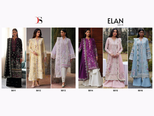 Elan Lawn 25 Deepsy Cotton Pakistani Patch Work Suits Manufacturer Gujarat