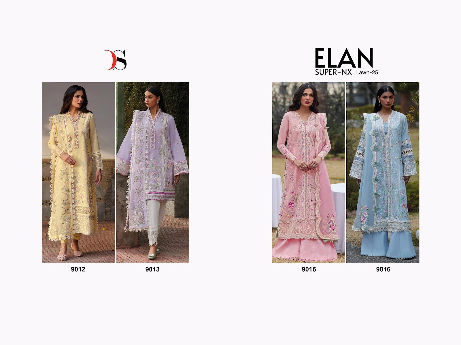 Elan Lawn 25 Super Nx Deepsy Cotton Pakistani Patch Work Suits Wholesale Rate