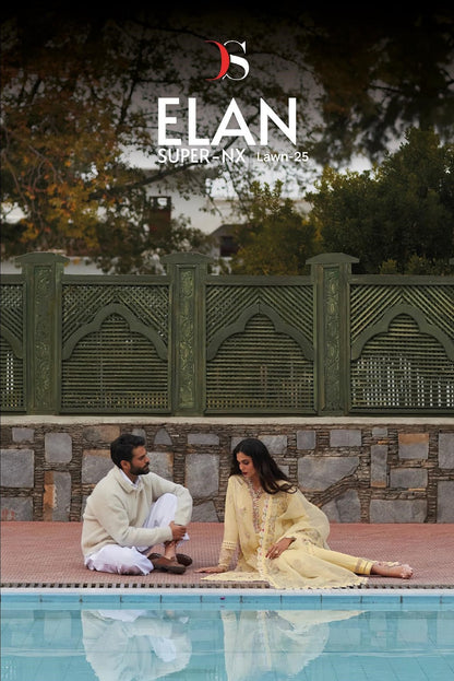 Elan Lawn 25 Super Nx Deepsy Cotton Pakistani Patch Work Suits Wholesale Rate