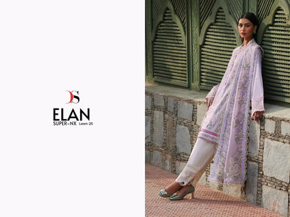 Elan Lawn 25 Super Nx Deepsy Cotton Pakistani Patch Work Suits Wholesale Rate