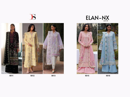 Elan Nx Lawn 25 Deepsy Cotton Pakistani Patch Work Suits Exporter India