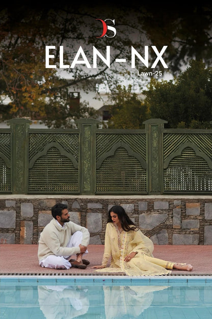 Elan Nx Lawn 25 Deepsy Cotton Pakistani Patch Work Suits Exporter India