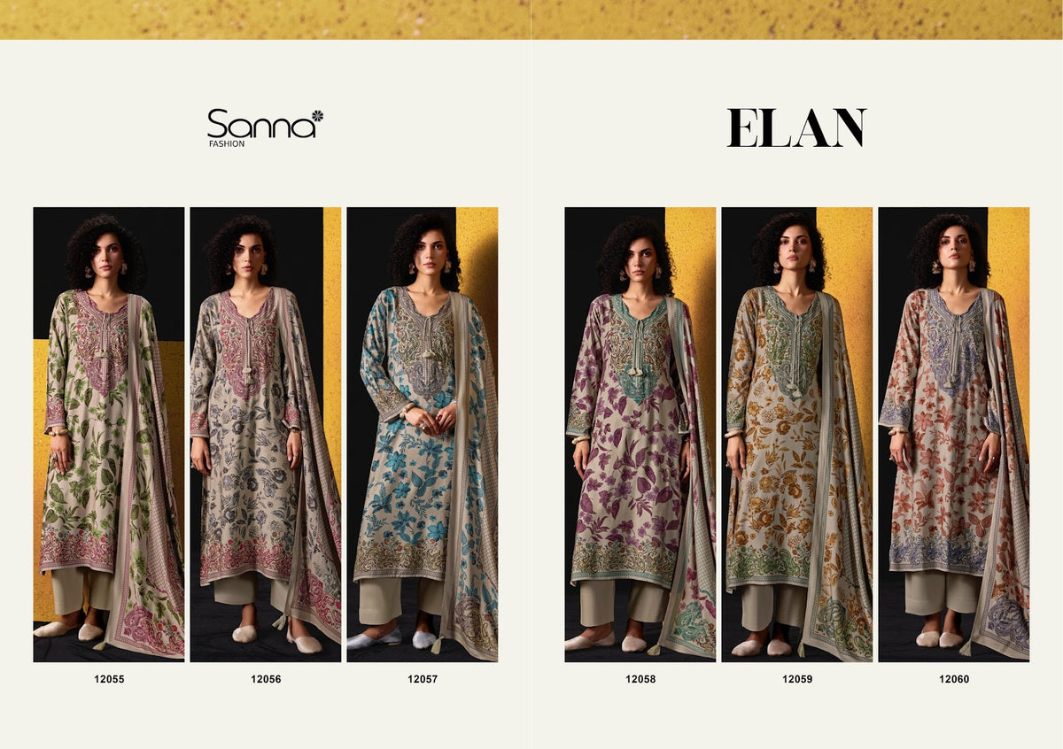 Elan Sanna Fashion Viscose Pashmina Suits Exporter Gujarat