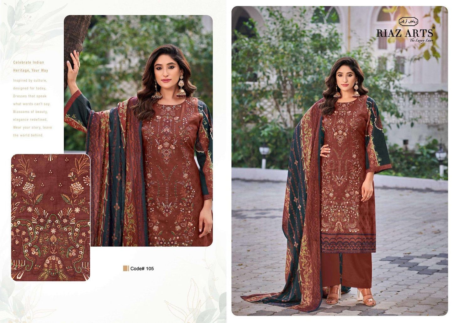Elan Vol 2 Riaz Art Lawn Cotton Karachi Salwar Suits Wholesale Price