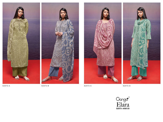 Elara 2573 Ganga Cotton Plazzo Style Suits