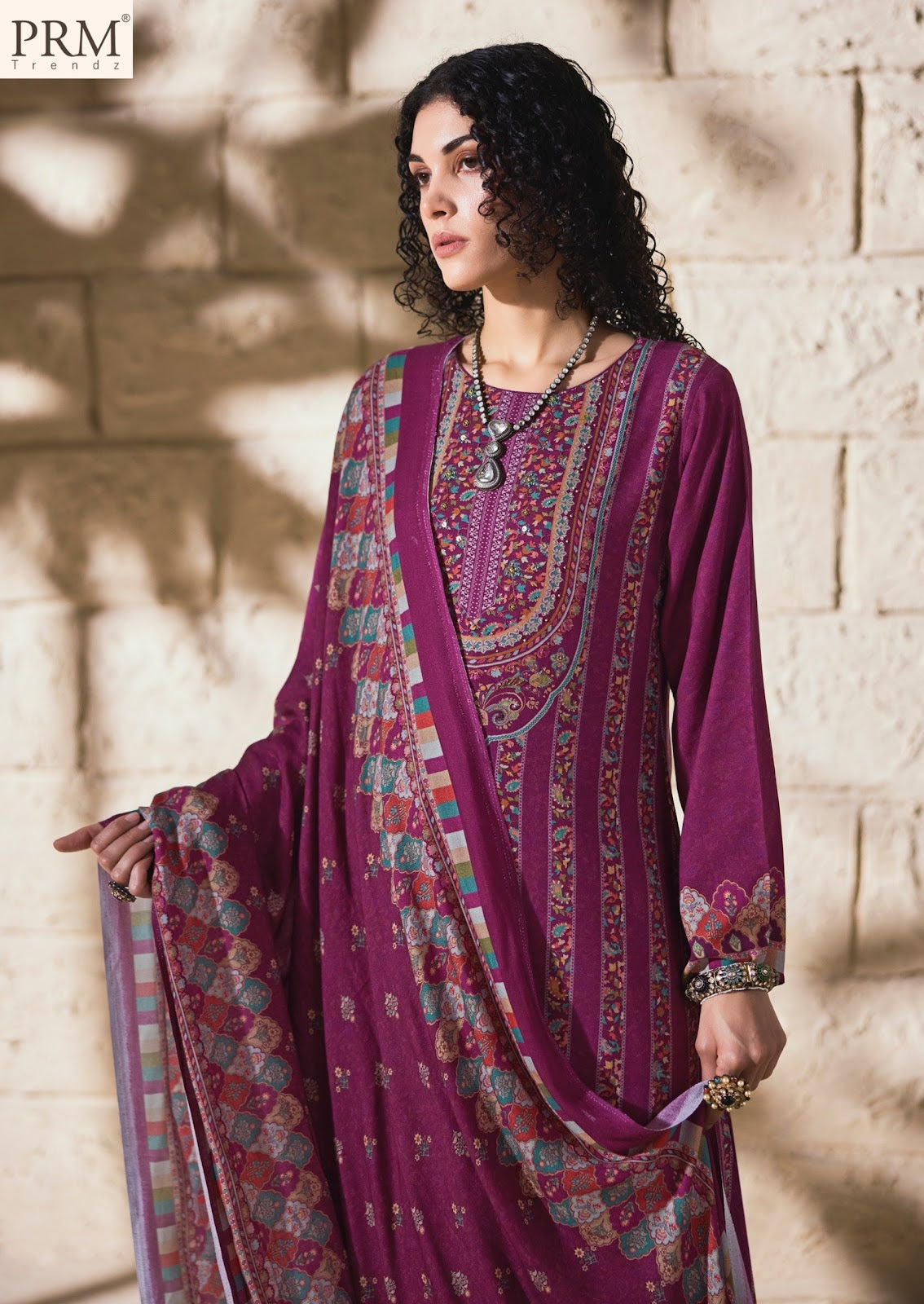 Elara Prm Trendz Viscose Pashmina Suits Supplier Gujarat
