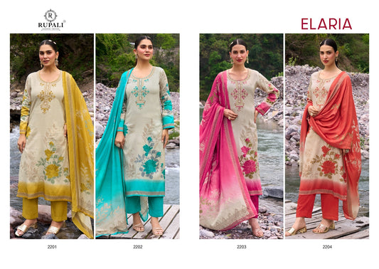 Elaria Rupali Jam Satin Pant Style Suits Exporter