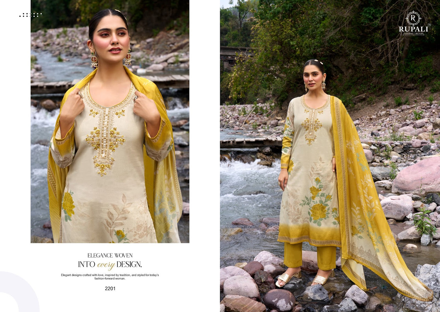 Elaria Rupali Jam Satin Pant Style Suits Exporter