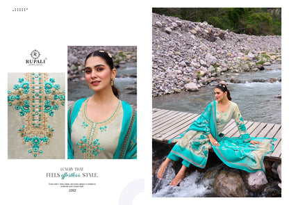 Elaria Rupali Jam Satin Pant Style Suits Exporter