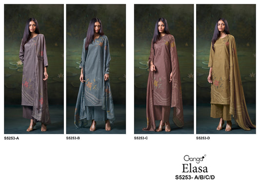 Elasa S5253 Ganga Corduroy Plazzo Style Suits Supplier Gujarat
