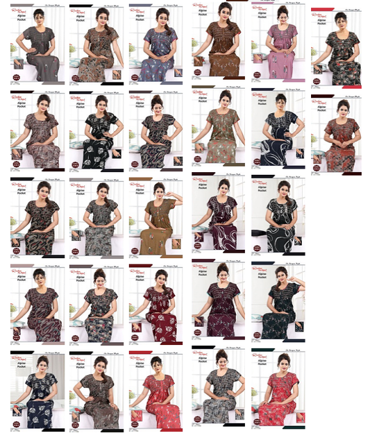 Elastic 221124 Ruchee Fashion Alpine Night Gowns Manufacturer Gujarat