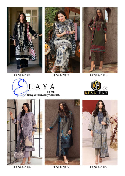 Elaya Vol 2 Heavy Cotton Luxury Collection Keval Fab Karachi Salwar Suits Supplier