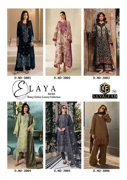 Elaya Vol 3 Keval Fab Lawn Cotton Karachi Salwar Suits Exporter Gujarat