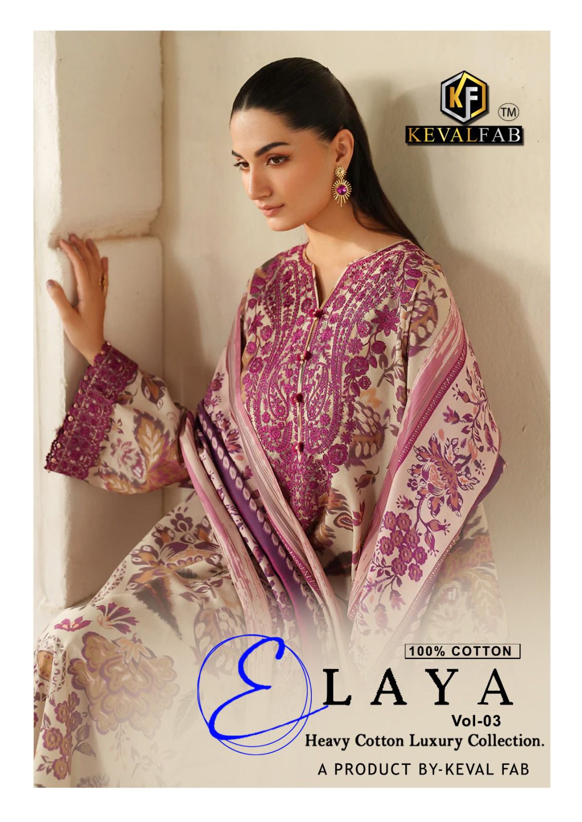 Elaya Vol 3 Keval Fab Lawn Cotton Karachi Salwar Suits Exporter Gujarat