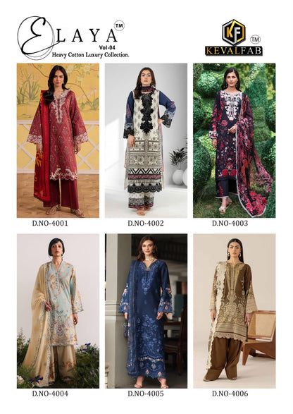 Elaya Vol 4 Keval Fab Lawn Cotton Karachi Salwar Suits Manufacturer