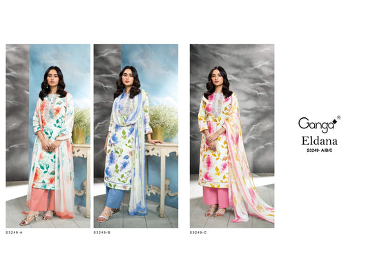 Eldana S3249 Ganga Cotton Plazzo Style Suits Wholesale