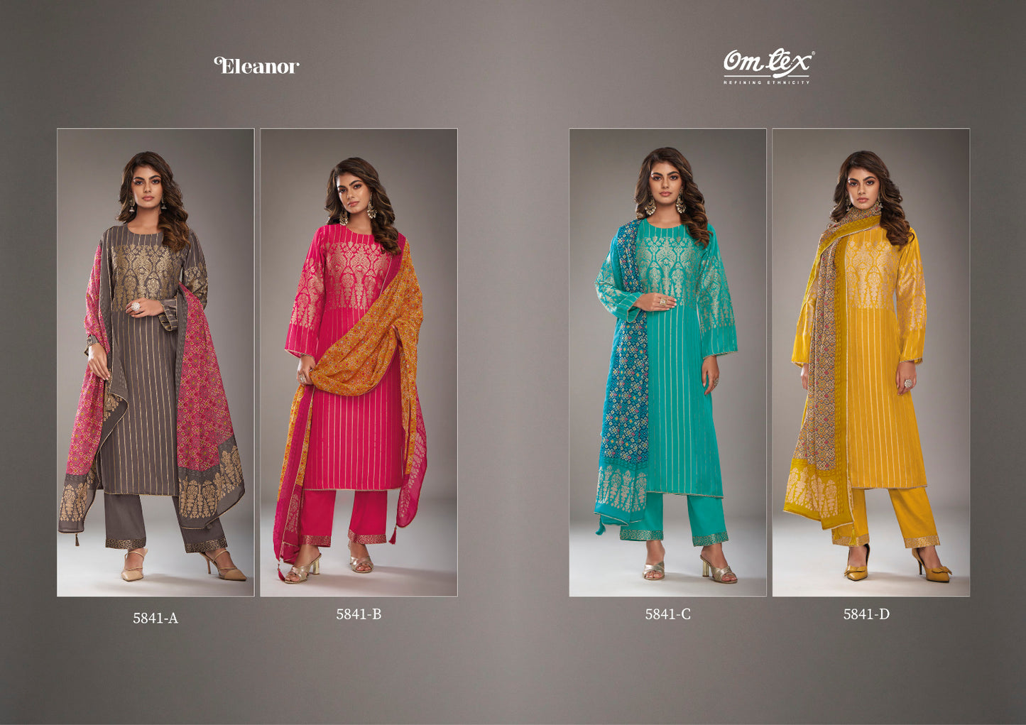 Eleanor 5841 Omtex Silk Organza Pant Style Suits Manufacturer India