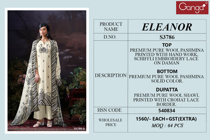 Eleanor 3786 Ganga Wool Pashmina Suits Wholesaler India