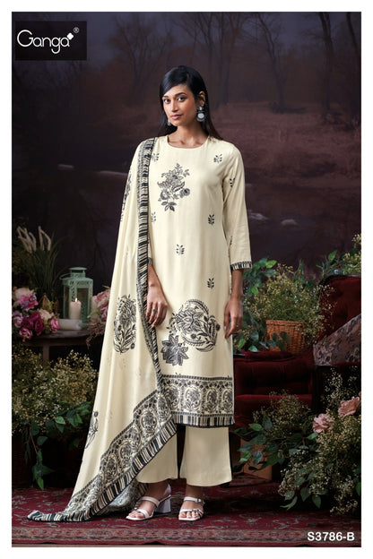 Eleanor 3786 Ganga Wool Pashmina Suits Wholesaler India