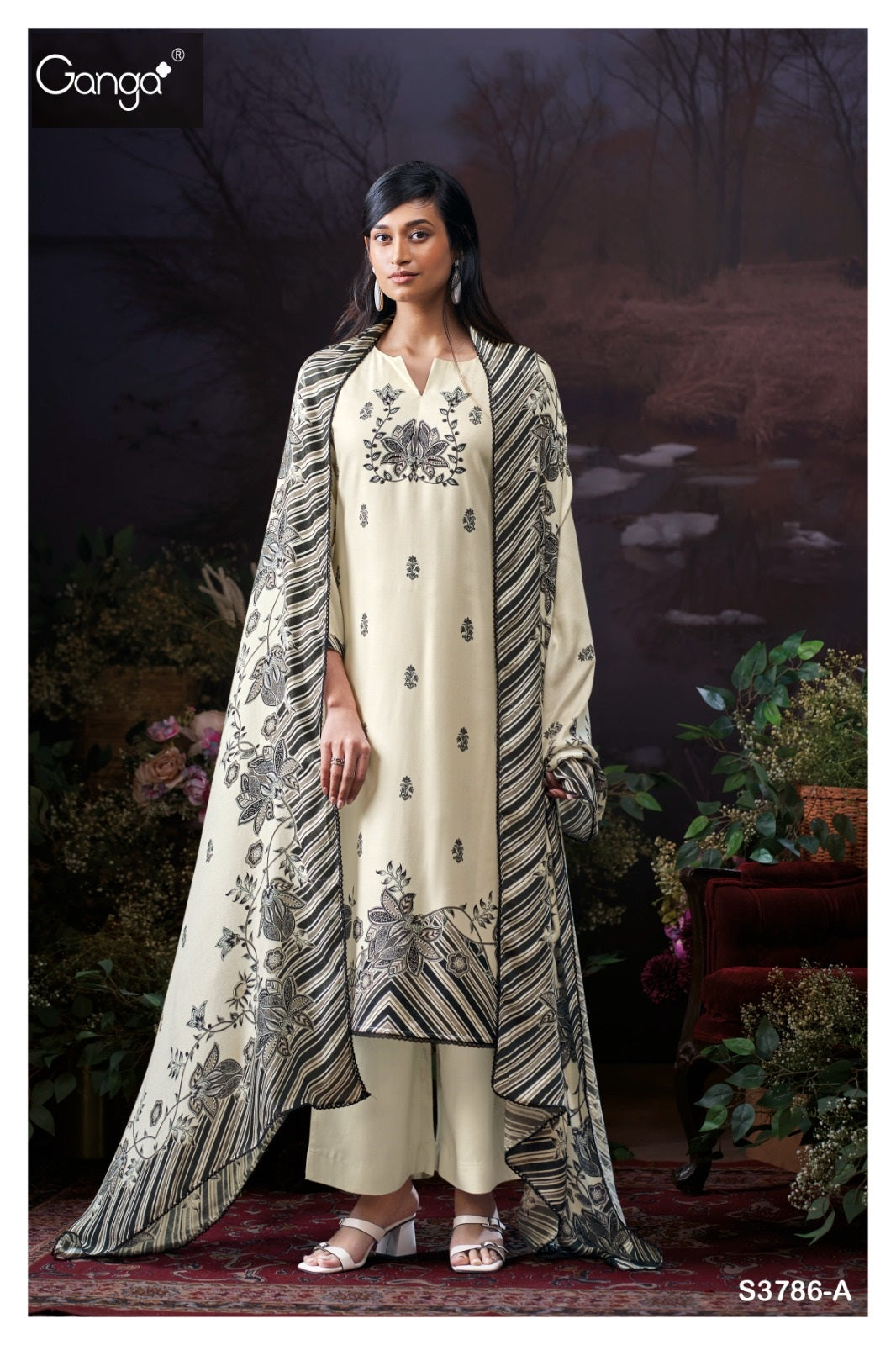 Eleanor 3786 Ganga Wool Pashmina Suits Wholesaler India