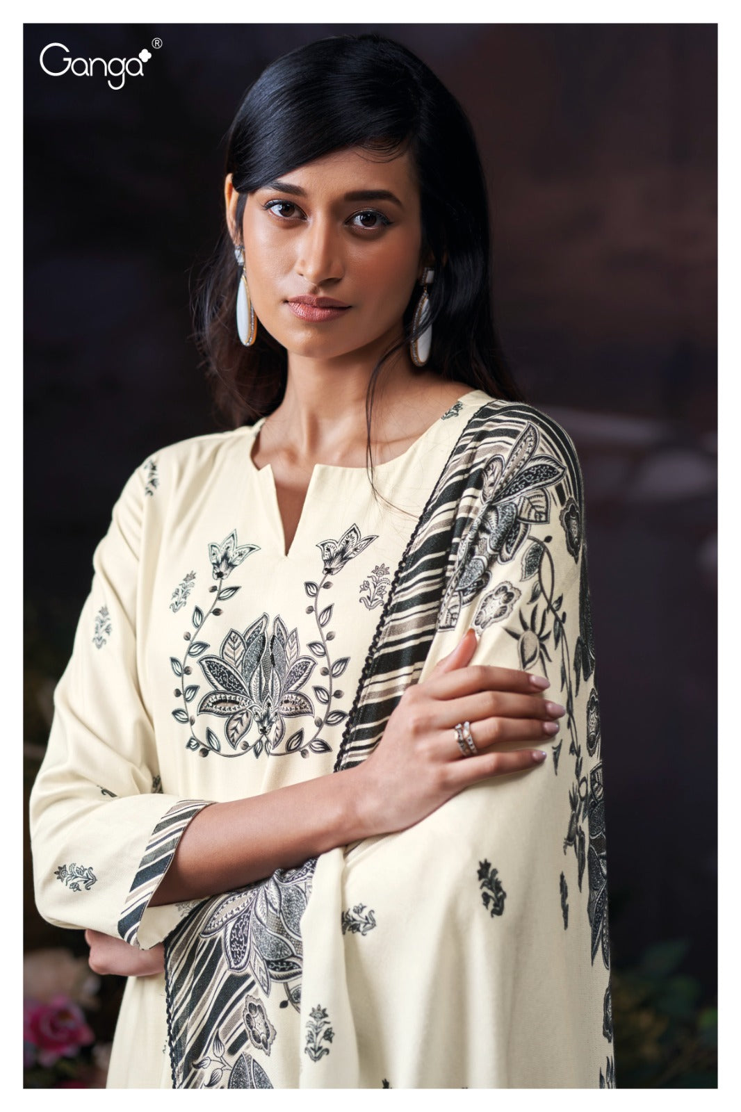 Eleanor 3786 Ganga Wool Pashmina Suits Wholesaler India