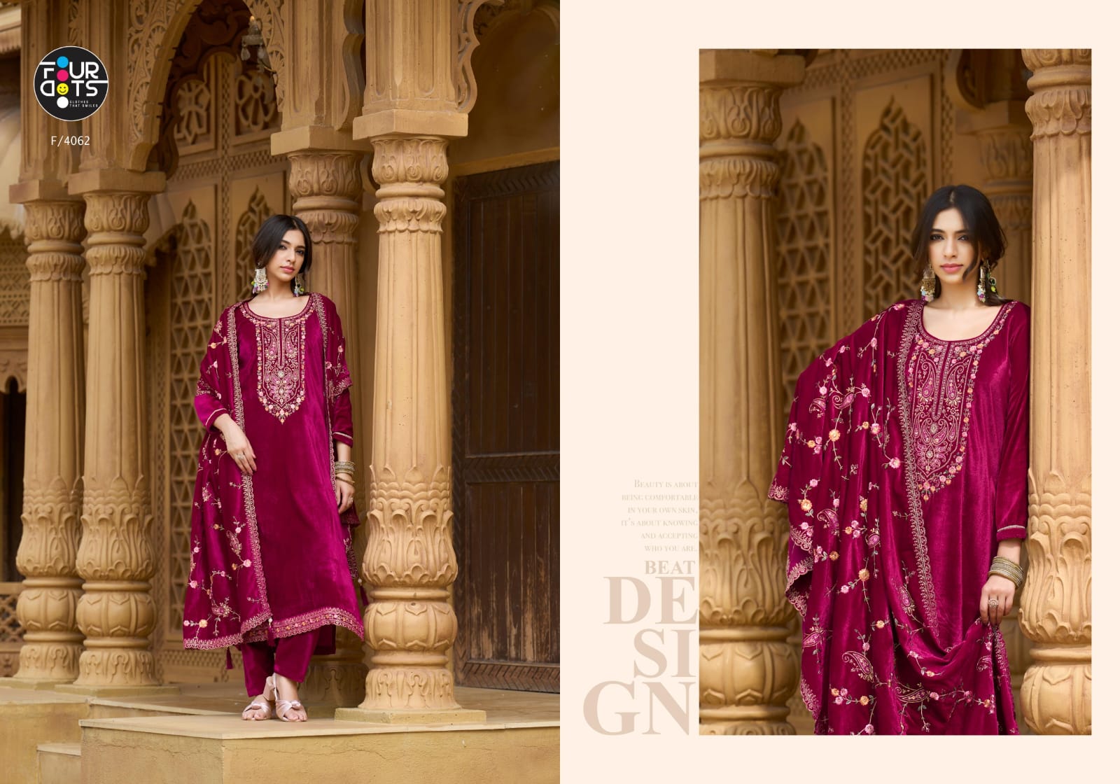 Eleanor Four Dots Viscose Velvet Suits Manufacturer Ahmedabad