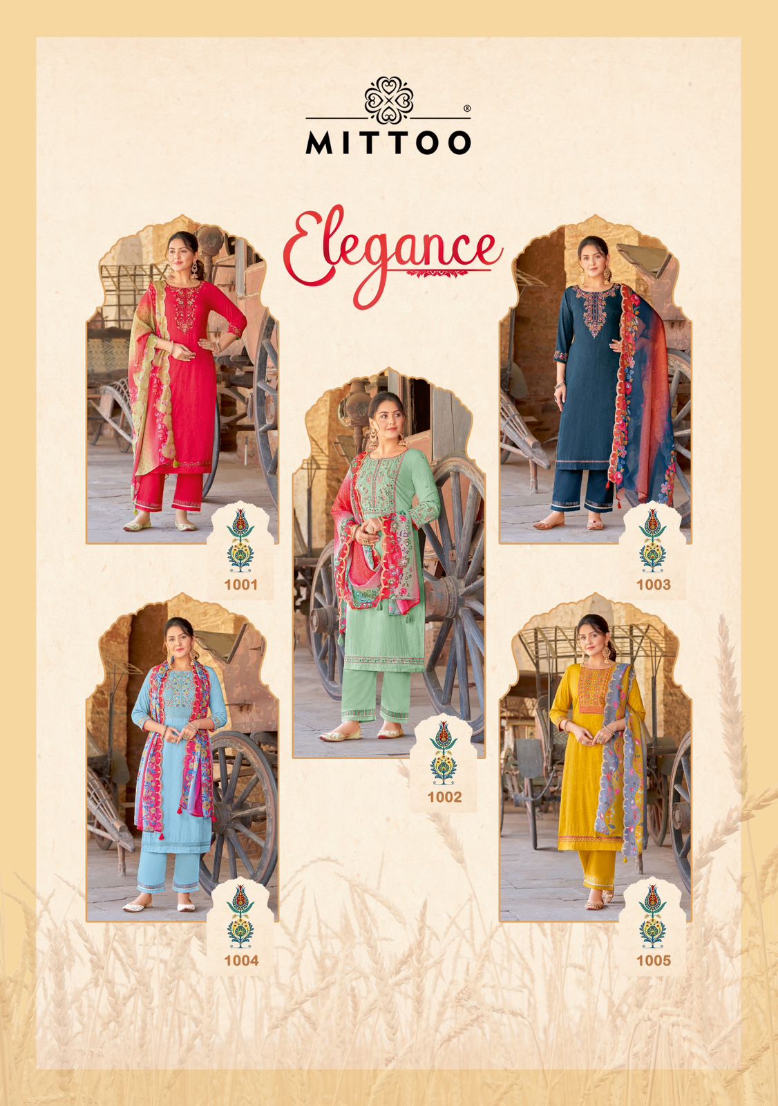 Elegance Mittoo Rayon Readymade Pant Style Suits Wholesale