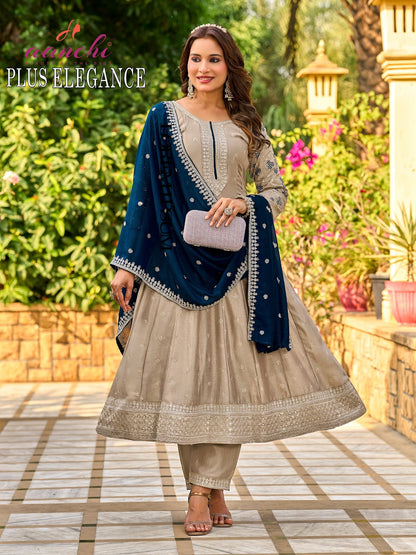 Elegance Plus Aanchi Vichitra Silk Readymade Anarkali Suits Supplier India