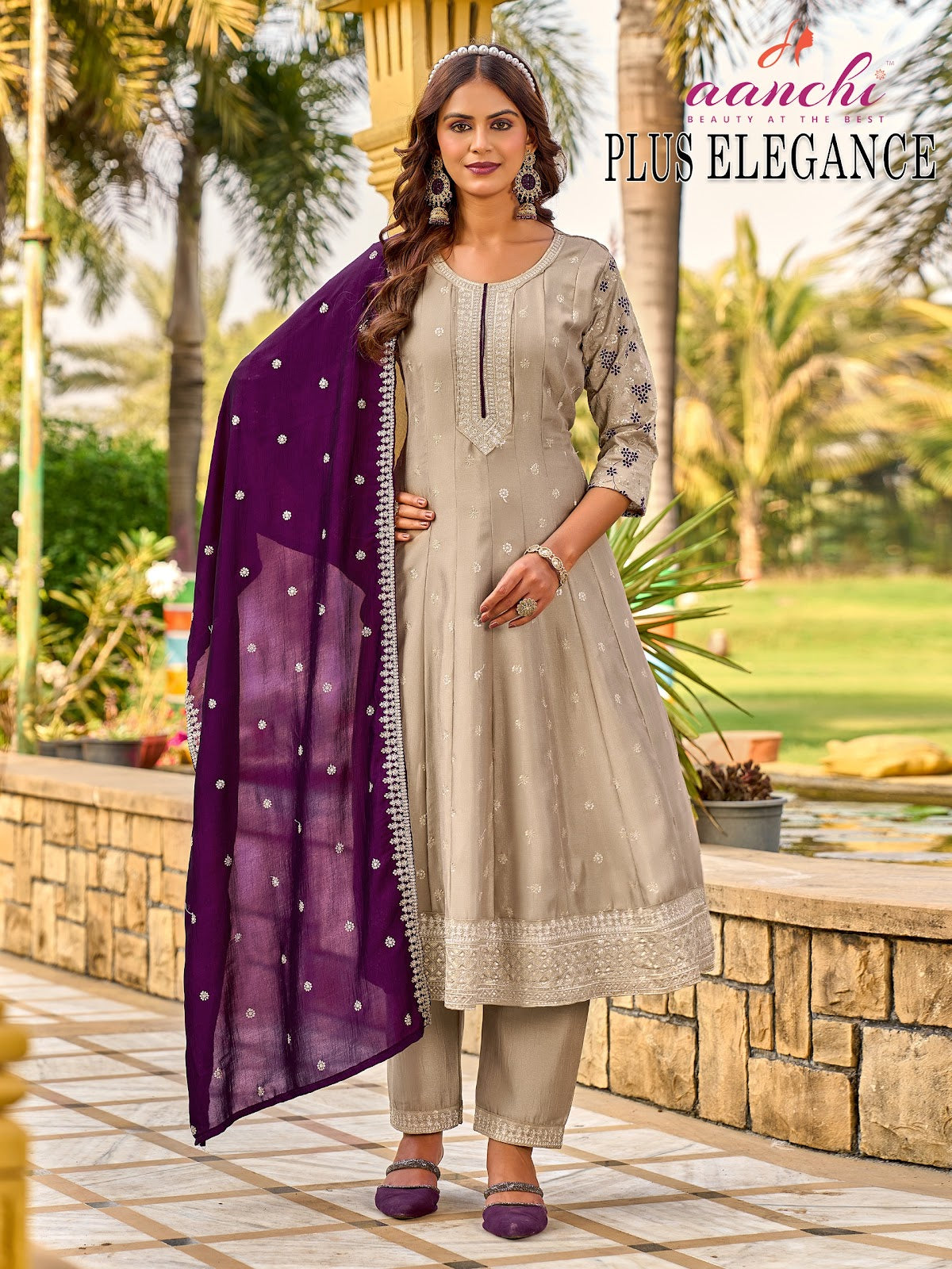 Elegance Plus Aanchi Vichitra Silk Readymade Anarkali Suits Supplier India