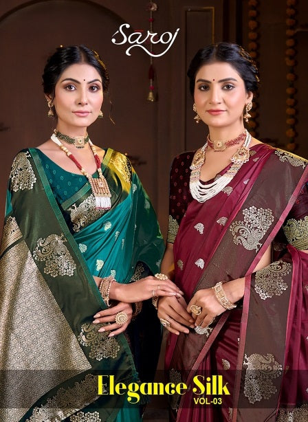 Elegance Silk Vol 3 Saroj Silk Sarees Wholesaler