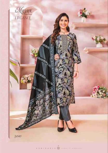 Elegance Vol 5 Mayur Creation Cotton Readymade Pant Style Suits Wholesale